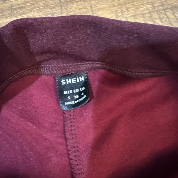 SHEIN Deep Burgundy Skinny Work Pants - Picture 4 of 10